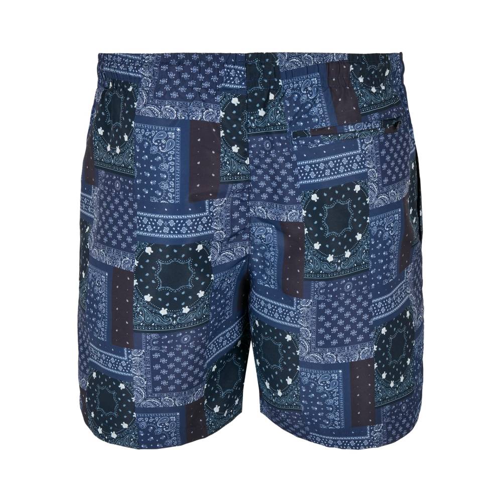 Urban Classics - Pattern navy bandana aop Swim shorts - Blue